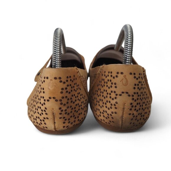 OluKai Nene Perforated Slip-on Mary Jane Flats Women's 10 Tan Leather - Picture 5 of 11